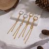 Yori Stainless Steel Two-tone Circular Chain Tassel Earrings Waterproof for Women Delicate Popular Jewelry Wholesale 2025