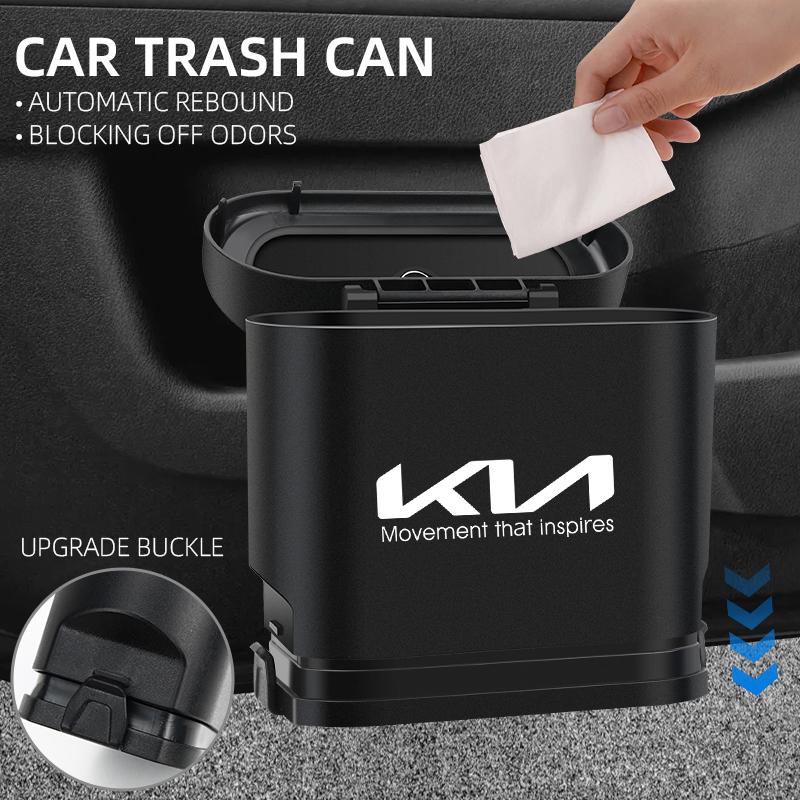 Car Clamshell Trash Bin Hanging Vehicle Garbage Dust Case Storage Box For Kia Sportage Cerato Soul Sorento K2 K5 Rio Ceed ulsap11