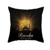 Golden Ramadan Eid Mubarak Moon Mosque Decorative Cushion Cover Islamic Pillow Cover for Sofa Home Car Decoration