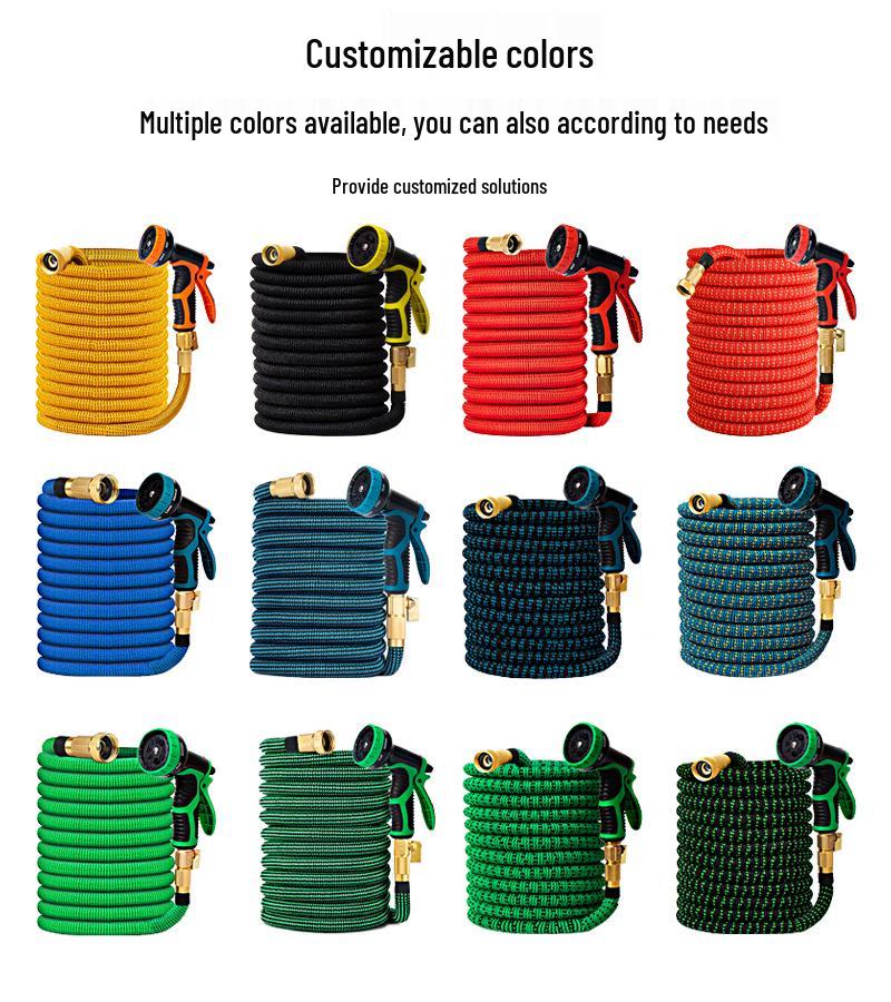 Gedeng 3x Telescopic High-Pressure Garden and Car Wash Water Hose Set with Spray Gun