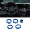 Center Control Headlight Radio AC Switch Knob  Ring Trim For 22+ Chevy Silverado