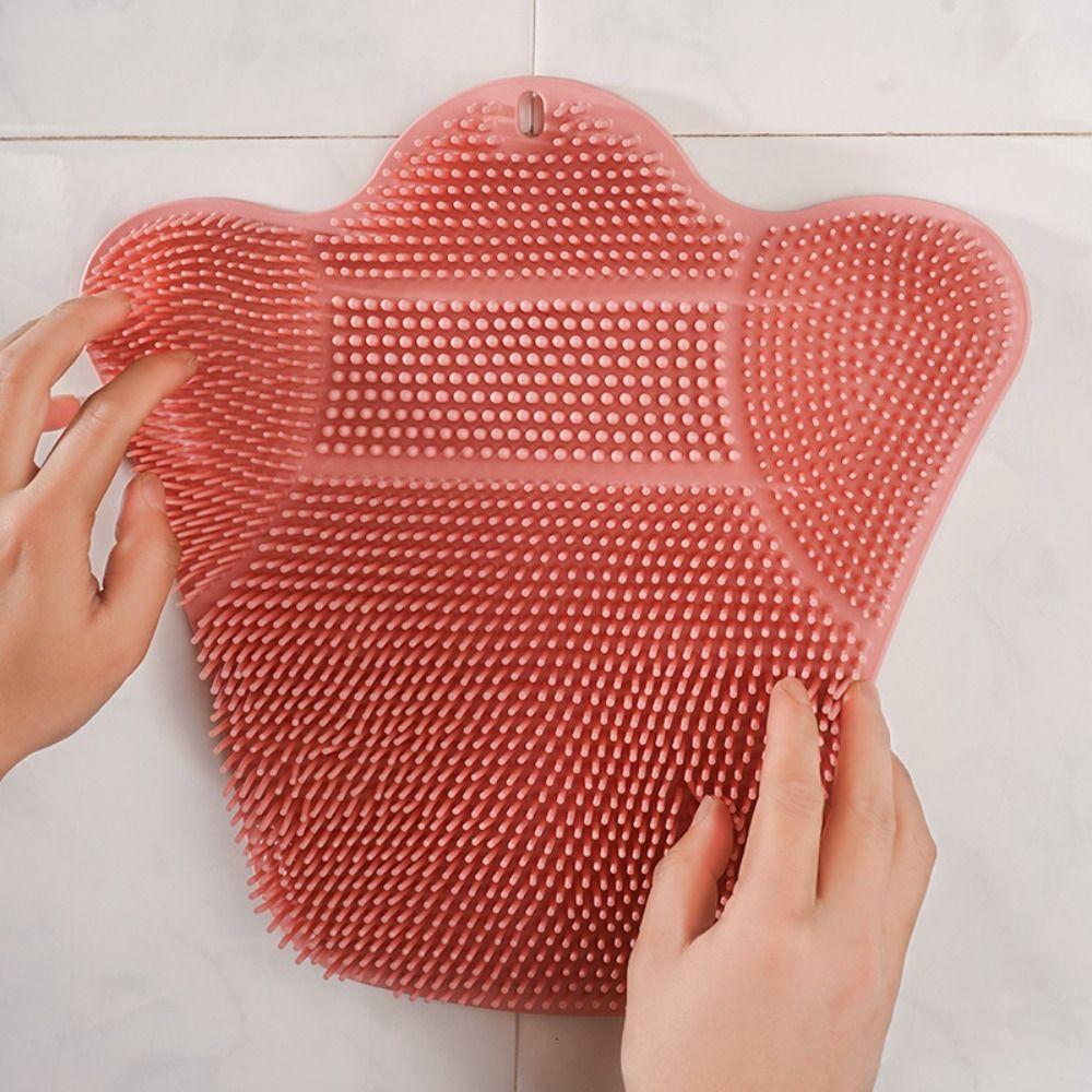 Soft Bristles Back Scrubber Suction Cup Exfoliating Foot Brush stable Shower Feet Cleaner Bathroom