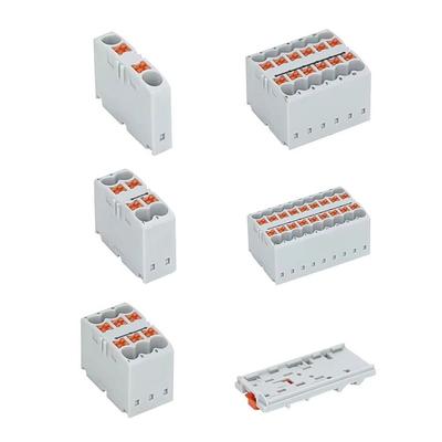 PTFIX 2.5mm² Block Connector Multiple In Multiple Out Distribution Block  Mount On Din Rail