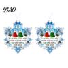 Decorative Hanging Ornaments Snowflake-Shaped Sea Glass Ornament, Acrylic Christmas Friendship Keepsake, Coastal Inspired Holiday Home Decorations