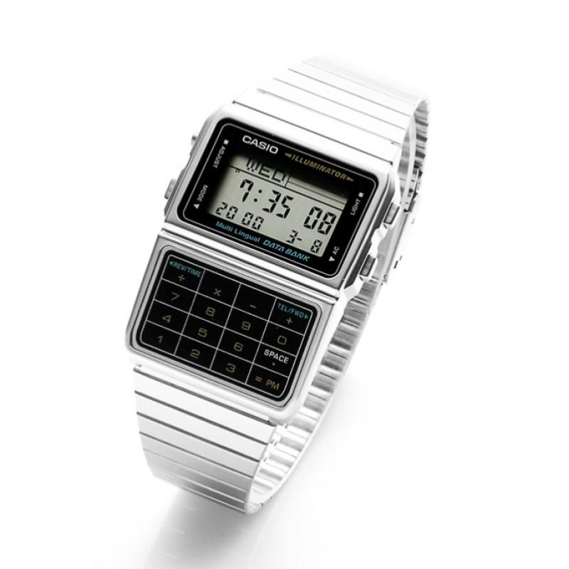 Casio Dbc 611 1df  Dbc 611 1  Databank Digital Square Vintage Retro Telemo Public Metal Watch
