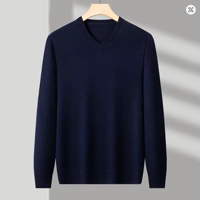 Sweatwear Men's V Neck Basic Solid Color Sweaters V Neck Elastic Pullovers Warm Autumn Knitted Oversized Sweater Men