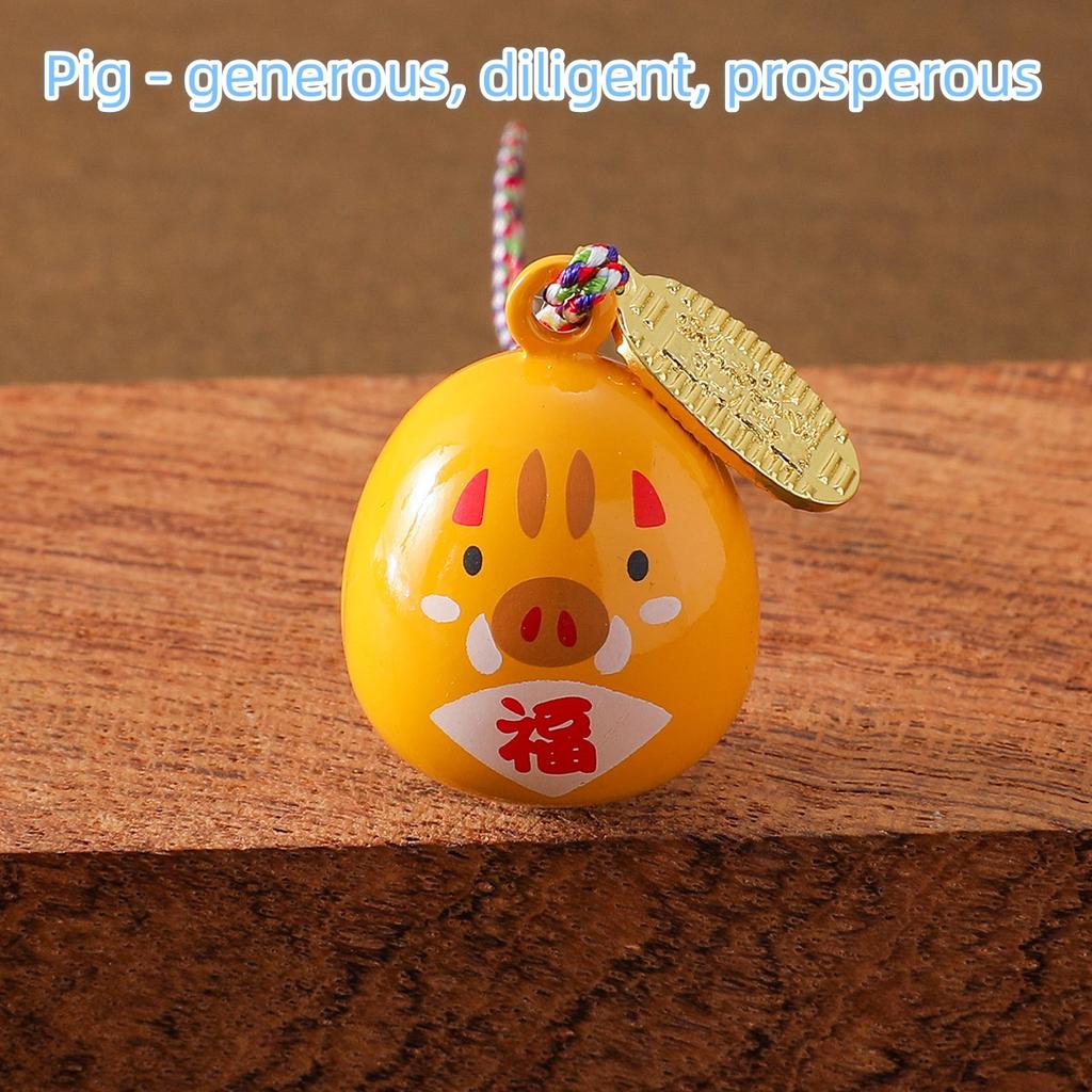 Ny Japansk Stil Sensoji Tempel Vattenljudsklocka Hänge Zodiak Omamori Lyckoamulett Liten Hängande Prydnad för Väskor Dekoration