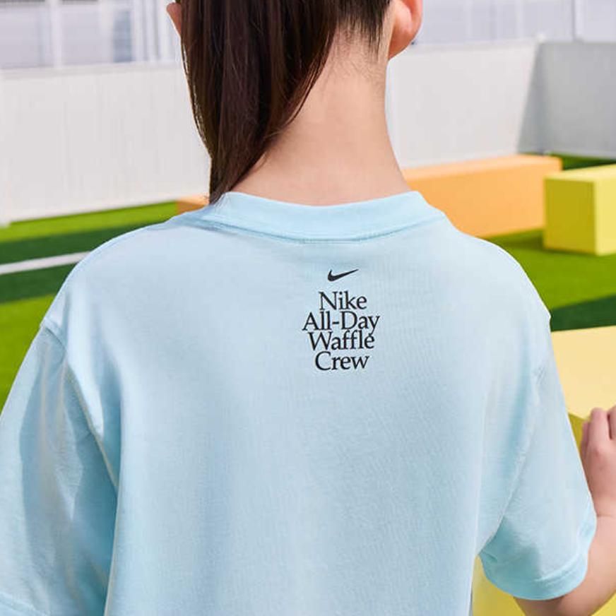 Nike T-Shirt Round Neck Strawberry Print Short Sleeve Kids Tops Glacier-Blue HQ1186-474