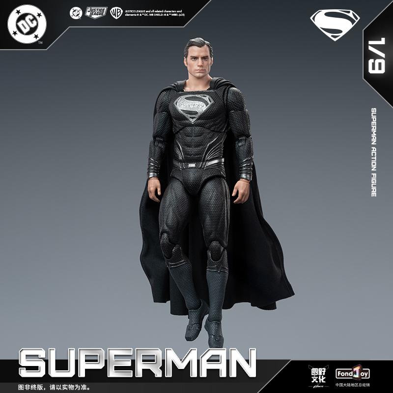 1/9 Fondjoy Black Superman-Val-Zod 2.0 Series Dc Action Figures Assemble Model Desktop Decoration Ornaments Collectible Gifts