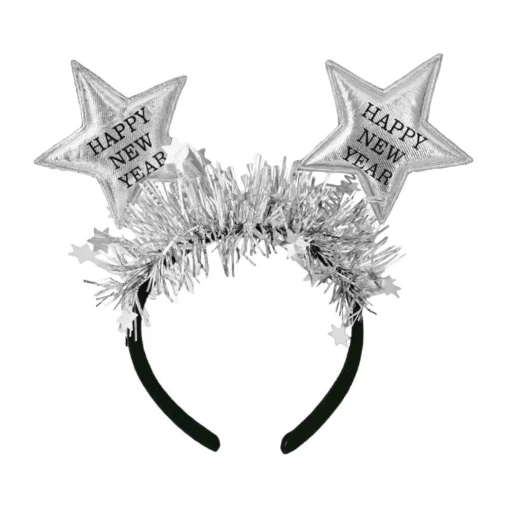 

Золотой Серебряный С Новым Годом Повязка На Голову Блестящая Вечеринка Фото Реквизит 2025 Новогодняя Повязка На Голову Подарок На Вечеринку серебряный