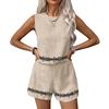 Women's Fashionable Sleeveless Vest And Shorts Set