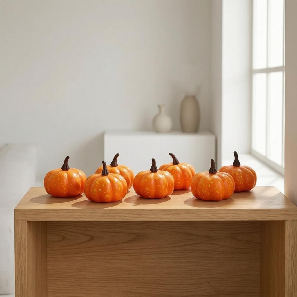 12 Pieces Artificial Mini Pumpkins Decorative Faux Mini Pumpkins Decorations Small Autumn for Crafters, Seasonal Displays