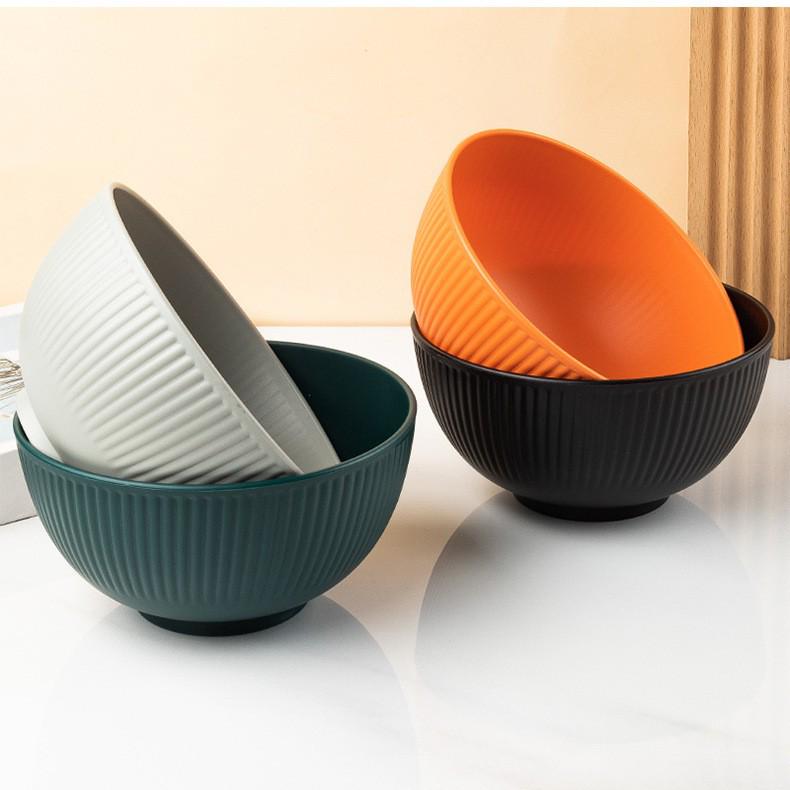 Cross-border PP Plastic Bowl Set - Multi-purpose for Dormitory: Includes Water, Fruit, Salad, Noodle, Soup, and Rice Bowls. Large Size.