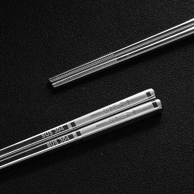 304 hůlek z nerezové oceli 23 cm hůlky pro dospělé Vzor pro laserový tisk Protiskluzové hůlky Hůlky pro domácnost Nádobí