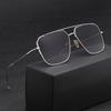 Vintage Oversized Sunglasses Men polygon Anti-Reflective Mirror Classic Square Metal Glasses Fashion New Women Sun Glasses Uv400