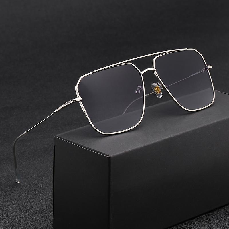 Vintage Oversized Sunglasses Men polygon Anti-Reflective Mirror Classic Square Metal Glasses Fashion New Women Sun Glasses Uv400