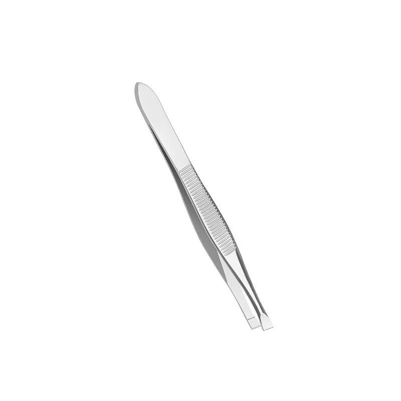 Stripe Stainless Steel Eyebrow Tweezers Slanted Flat Double Eyelid Tape Hair Removal Trimming Set