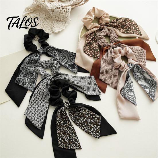 Adjustable Hair Band Tie for Women, High Elastic Rubber with Floral Comfortable Splicing Design, Versatile Ponytail Bun Accessories