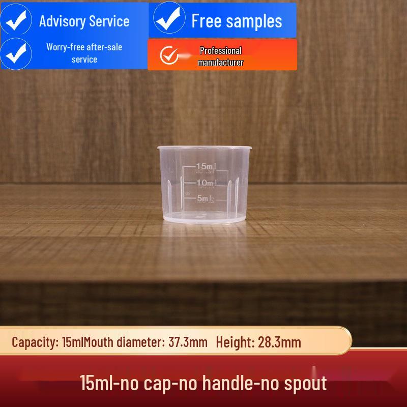 Large Plastic Graduated Measuring Cups with Handles - Transparent PP Beakers for Pesticides, Thickened Milliliter Cylinders