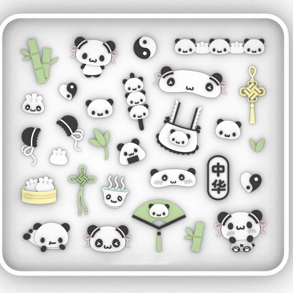 Leicht zu reinigende Silikonform Kleine Panda-förmige Zubehörform Elegante Schmuckzubehör-Herstellungsform für Handwerker