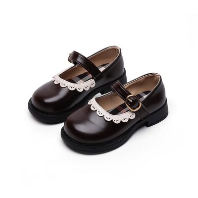 Girls' Leather Shoes 2024 New Korean Dance Shoes Children Leather Shoes Western Style Soft Bottom Baby Peas Shoes Sweet Hot