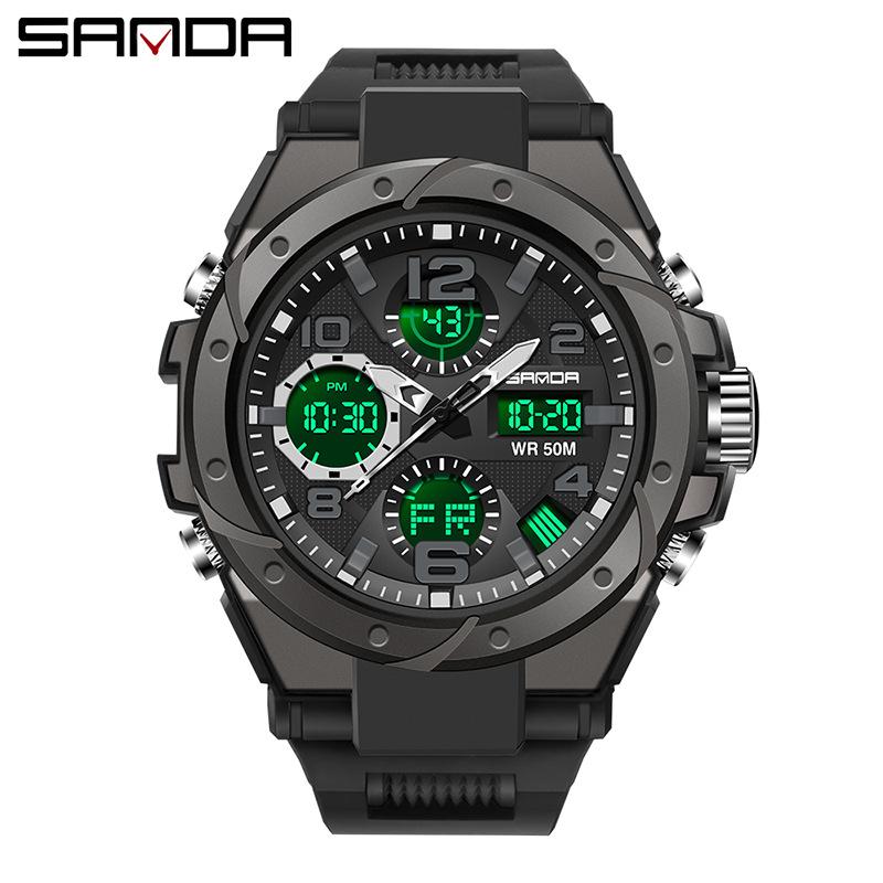 SANDA Electronic Watch Fashion Trend Electronic Watch Luminous Multifunction Watch