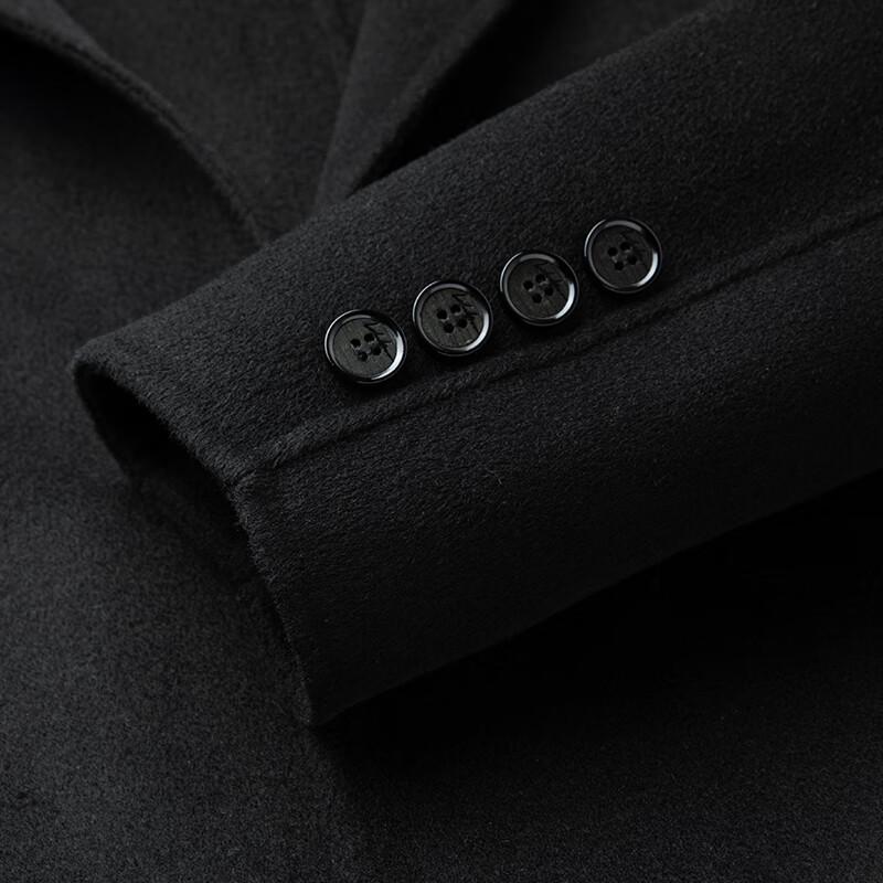 Shanshan Men's Extra Long Double-Faced Wool Trench Coat