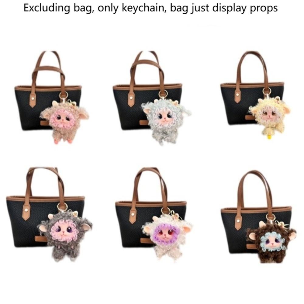 Bag Hanging Lamb Doll Pendant Lolita Curly Hair Car Key Ring Cartoon Sheep Plush Keychain Backpack