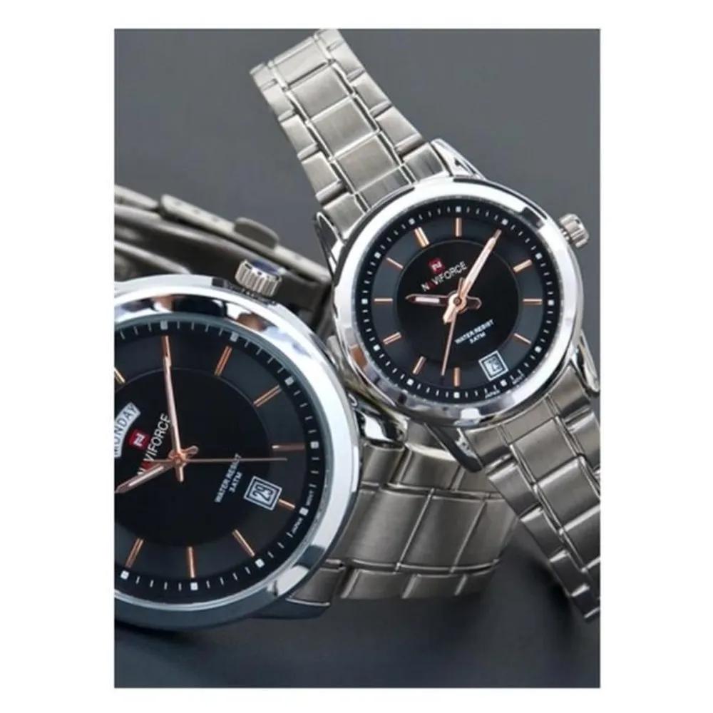 Men s Black Second Hand Contrast Lover Wrist Chain Women s Watch A20459_(Small) Black