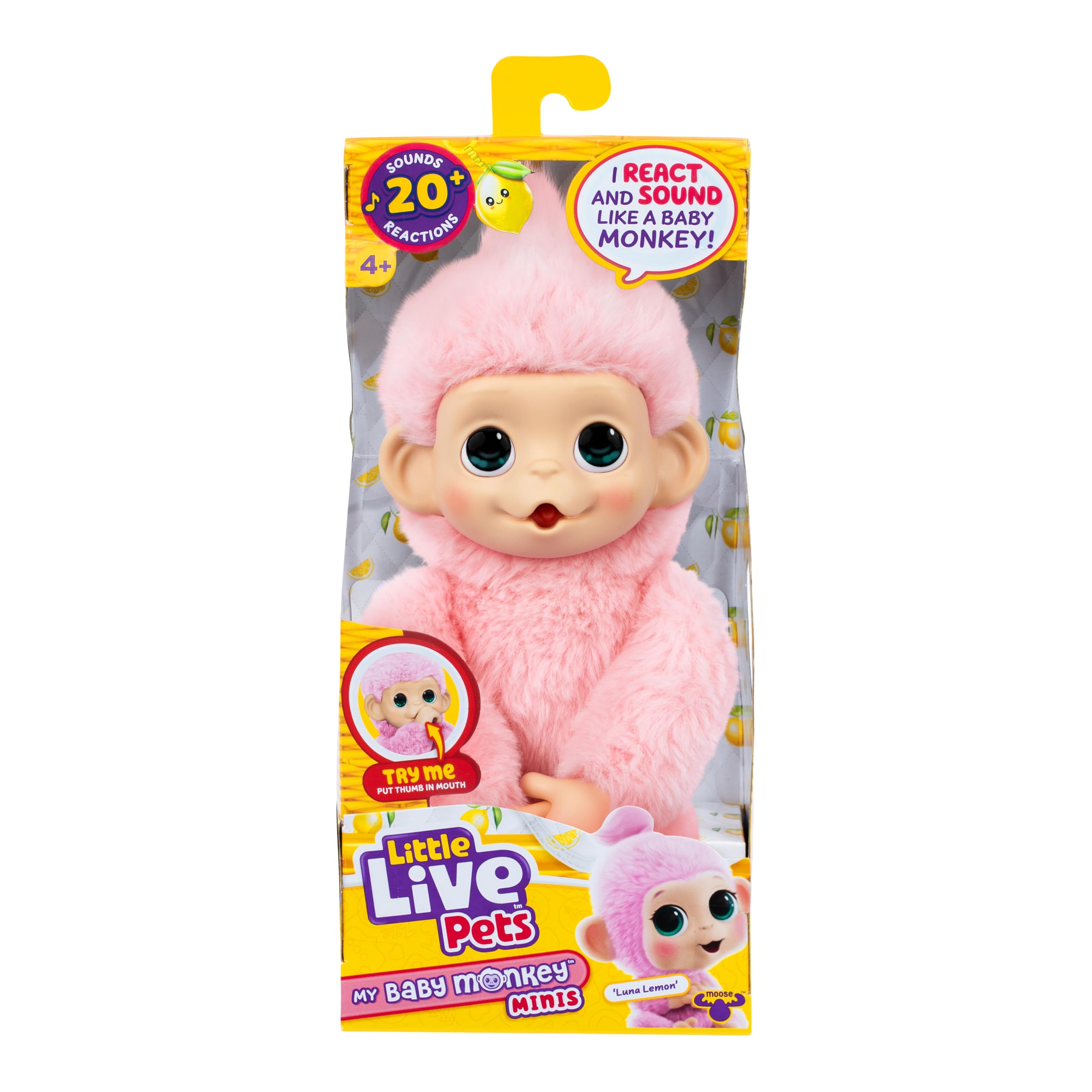 Little Live Pets Мой Малыш S3 Мини Обезьянка Одиночная Упаковка Лунный Лимон