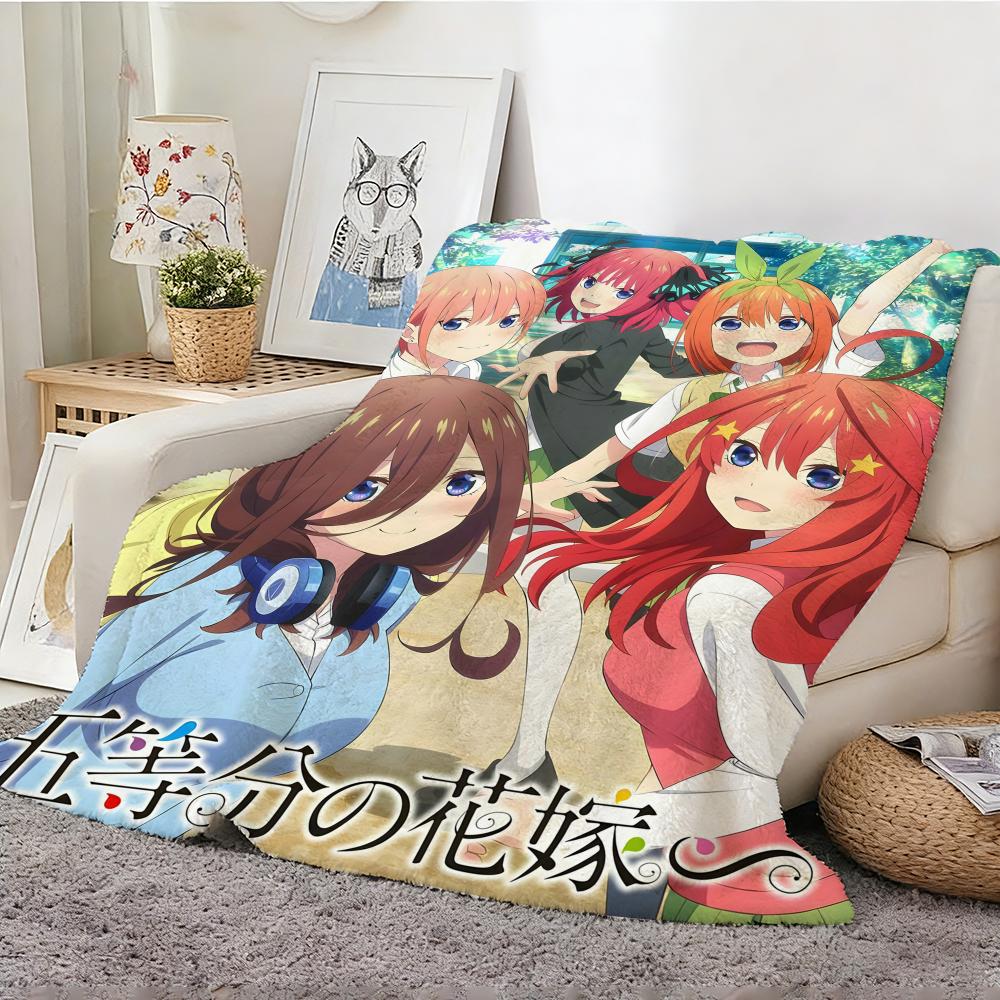 The Quintessential Quintuplets Throw Lightweight 240G Flannel Blanket Soft Skin-Friendly For Summer Cooling