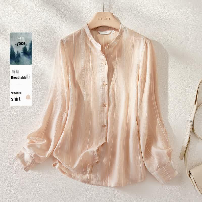 IHIMI Tencel Light Textured Blouse S светло-оранжевый