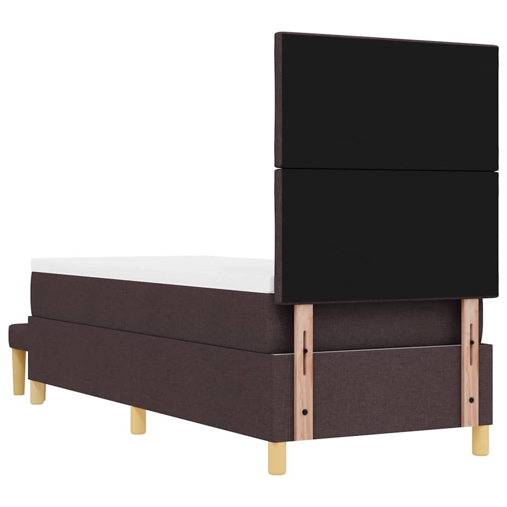 Box Spring Bed with Headboard Dark Brown 200 x 80 cm Fabric