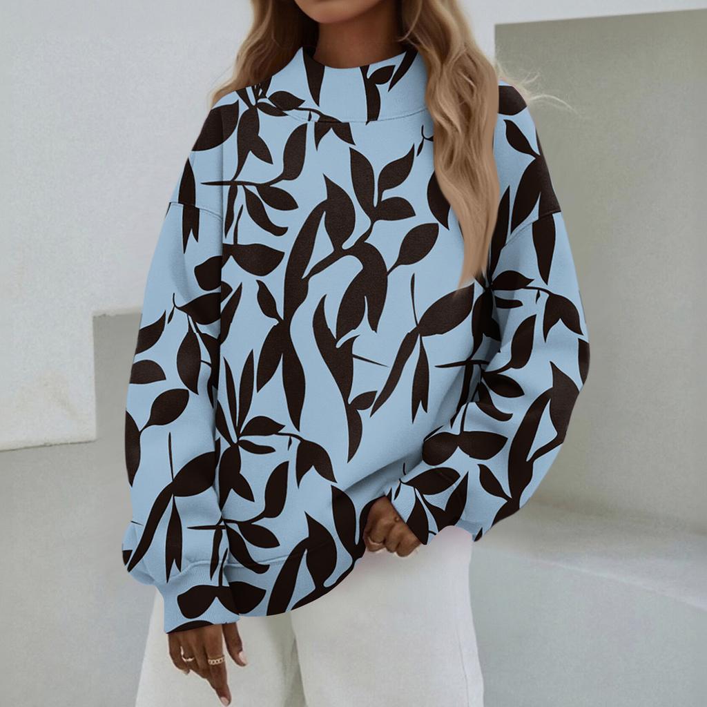 Mock Neck Sweatshirt Women Fall Comfort Oversized Sweatshirt Dressy Pullover Sweatshirts No Hood Cozy Turtleneck Tops