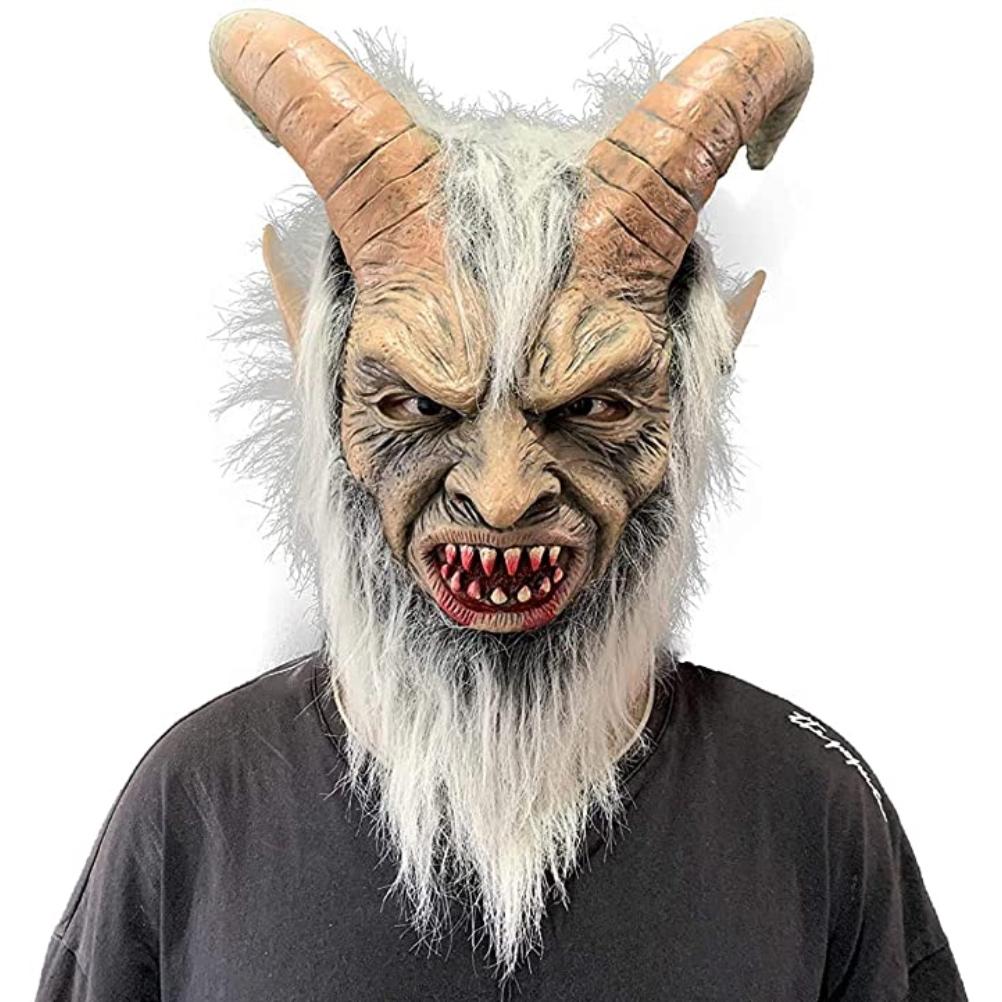 

Lucifer mask with horns Halloween COS role-playing props чорний