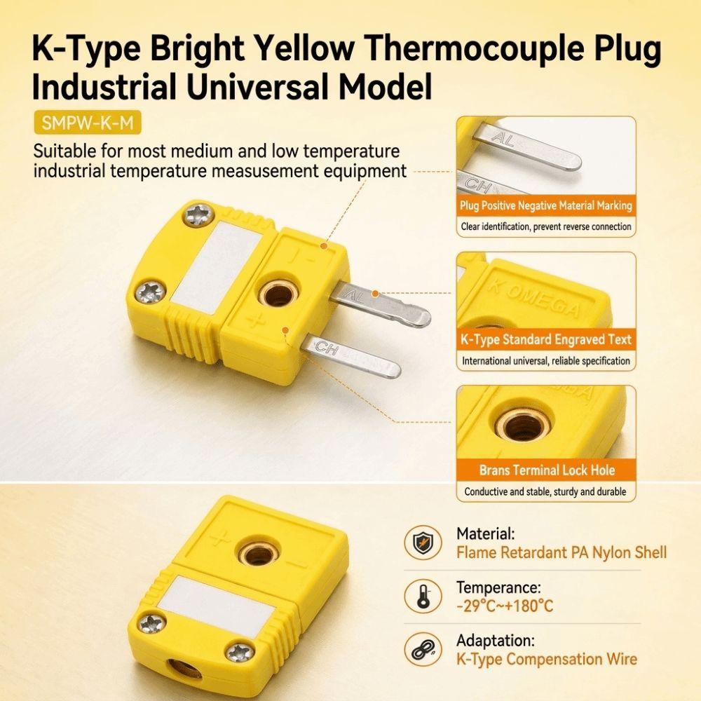 1PCS K T J E RS Compatible Thermocouple Connector Male Connector Female Connector Thermocouple Plug Panel Mount