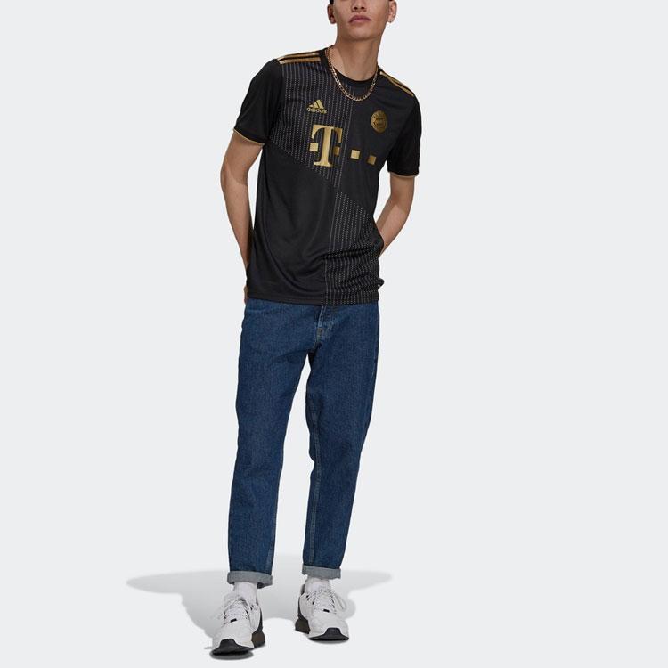 Adidas FC Bayern Away Fan Edition Sports Short Sleeve Jersey T-Shirt Men Tops Black GM5317