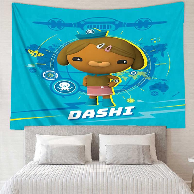 Octonauts Print Tapestry, Backdrop, Easy Setup, Ideal for Bedroom, Office & Living Room, with Aesthetic Wall Hanging Decor.