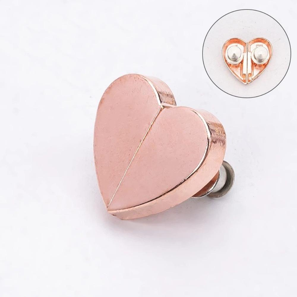 8PCS Heart-Shaped Magnetic Curtain Buckle Anti-Slip Detachable Snap Hooks Hotel Privacy Protection