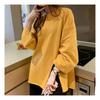 Navava Loose FiT Side SpliT Long Sleeve Round Neck T shirT nT1450