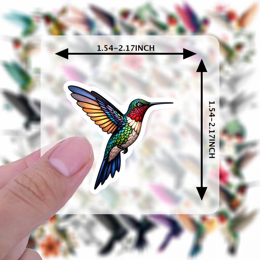35-50pcs Colorful Hummingbird Stickers Floral Birds Graffiti Sticker Funny Decals Diy Waterproof Motorcycle Laptop Luggage