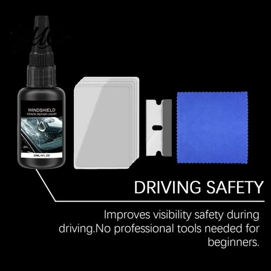 Windshield Curing Film And Scraper Car Repair Kit, Quick Fix Window Crack Restoration Tool, DIY Glass Damage Restorer Improve Driving Safety