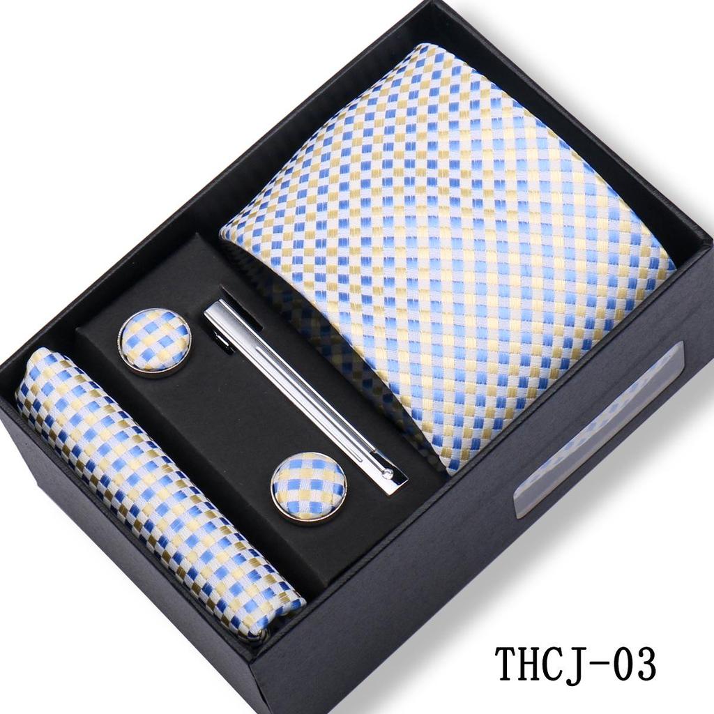 Men's 4-Piece Tie Gift Set for Business, Wedding, and Formal Wear.