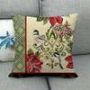 Christmas Spring Bird Flower Oil Painting Digital Printing Short Plush Pillow Covers For Sofa Office Cushion Cover Home Goods