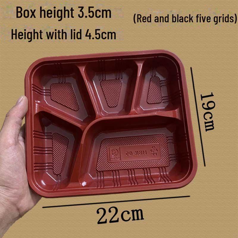 Disposable Multi-Grid Lunch Boxes: Four, Three, & Two-Compartment Options, Rectangular Thickened Plastic, Fast Food Ready, Free Shipping