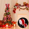 DIY Christmas Bow Ribbon Woven Wreaths Green Red Ribbon White Edge Velvet Ribbon Gift Wrapping