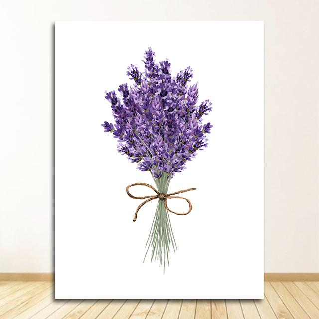 

Украшение дома, настенные картины для спальни, скандинавские цветы лаванды, современная картина на холсте, зеленый S и принты 21cm×30cm NoFrame