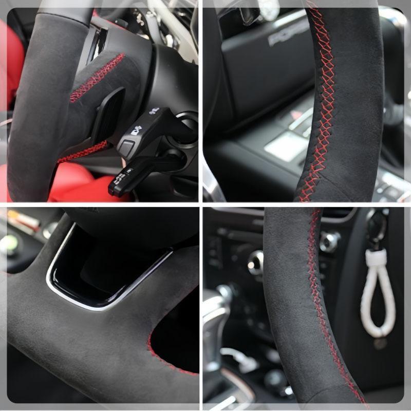 Car Steering Wheel Cover Suede Leather For Mercedes Benz Class GLC GLK ML SLK Vito W203 W222 W221 Steering Wheel Braiding Cover