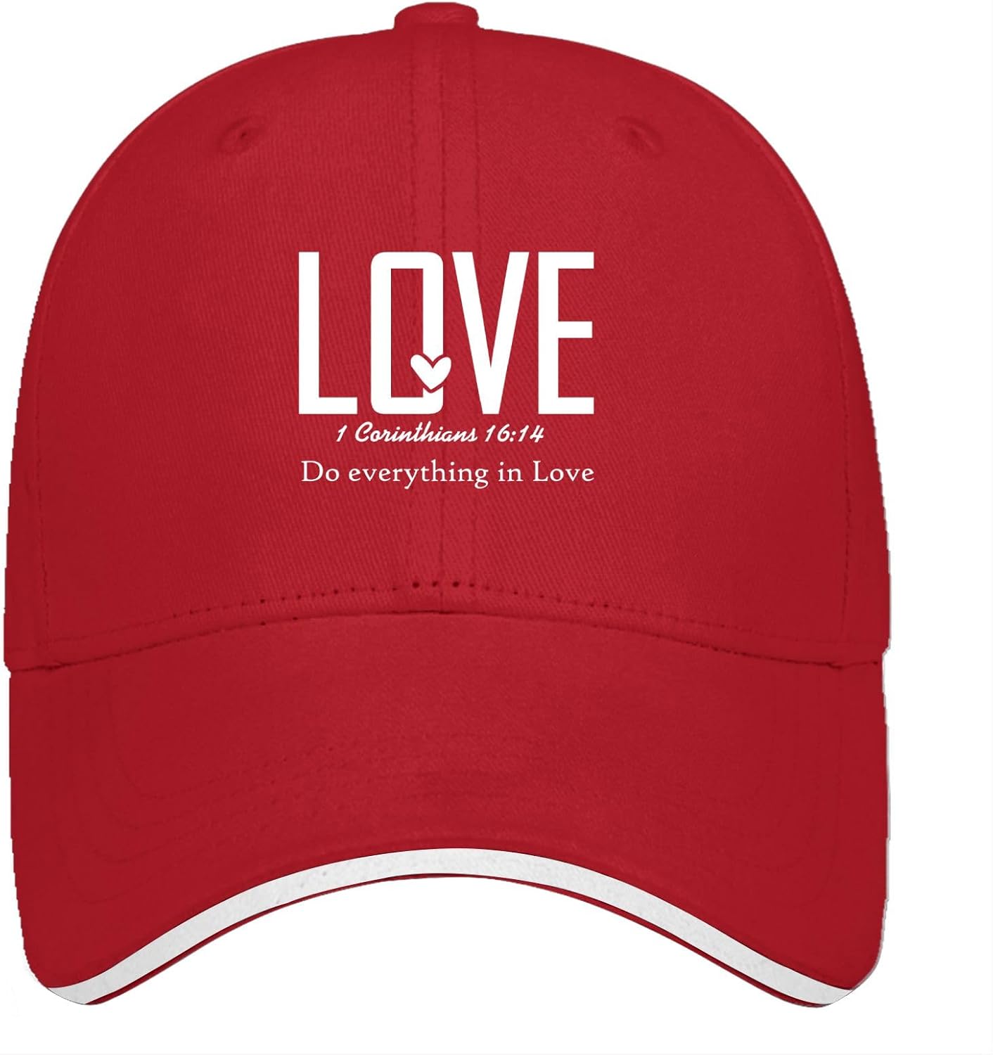 

Love 1 Corinthians 16 14 Scripture Quote Baseball Cap Adjustable Polyester Casual Hat for Adults One Size
