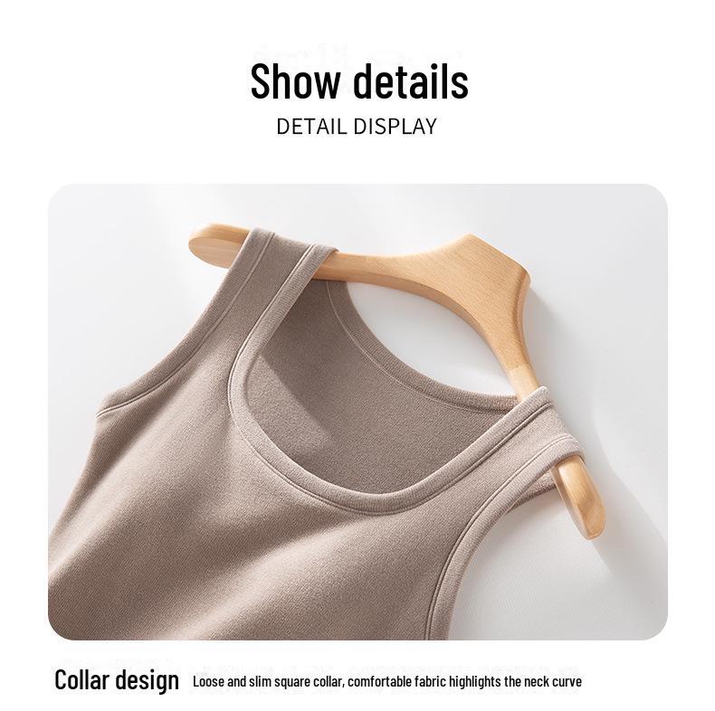 Women's Autumn/Winter Velvet Striped Vest with Chest Pad – Silk Protein, Warm, Versatile for Layering.